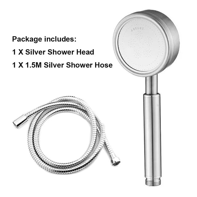 Black Stainless Steel Shower Head Fall resistant Durable High Pressure Showerhead for Bathroom Handheld Water Saving Shower Set