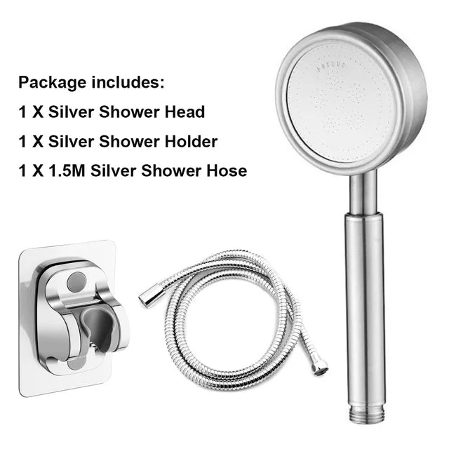 Black Stainless Steel Shower Head Fall resistant Durable High Pressure Showerhead for Bathroom Handheld Water Saving Shower Set