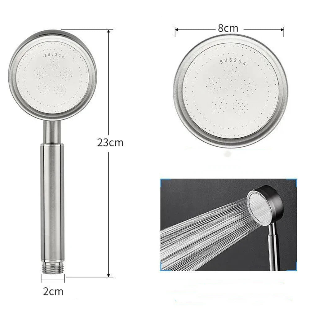 Black Stainless Steel Shower Head Fall resistant Durable High Pressure Showerhead for Bathroom Handheld Water Saving Shower Set