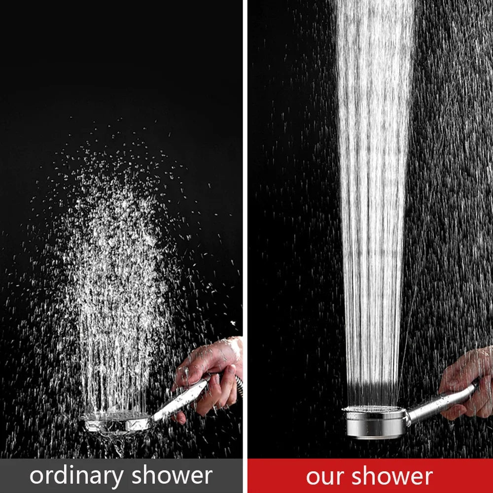 Black Stainless Steel Shower Head Fall resistant Durable High Pressure Showerhead for Bathroom Handheld Water Saving Shower Set