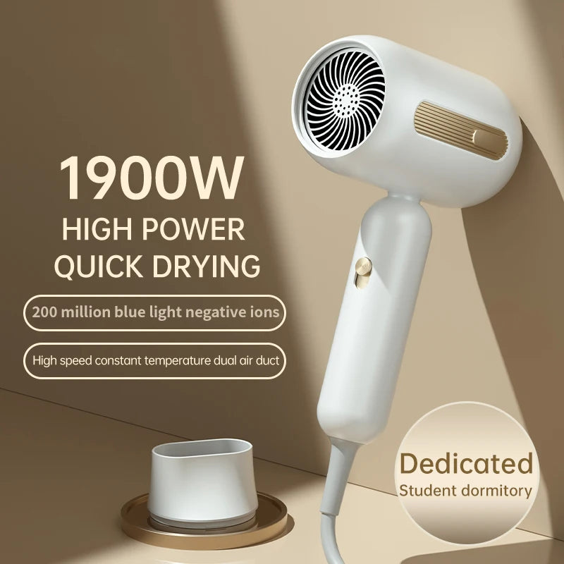 Dual blue light negative ion hair dryer fast drying, hair care  overheating protection  suitable for home and travel