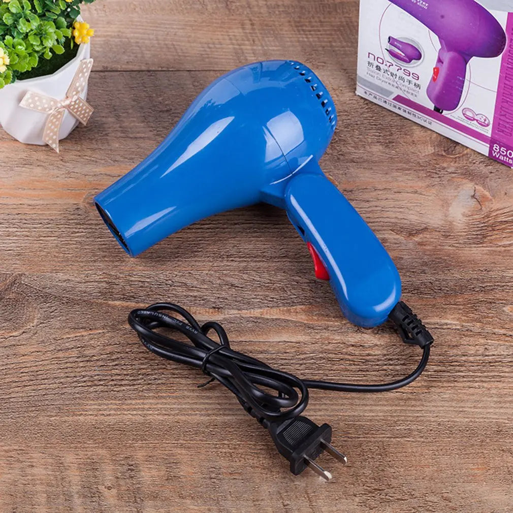 Mini Professional Hair Dryer Collecting Nozzle 220V Foldable Travel Household Electric Hair Blower Retractable Power Cord