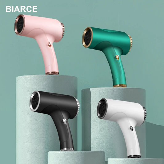 Portable Hair Dryer 2600mah Cordless Lonic Hair Dryer 40/500W USB Rechargeable Powerful 2 Gears for Household Travel Salon