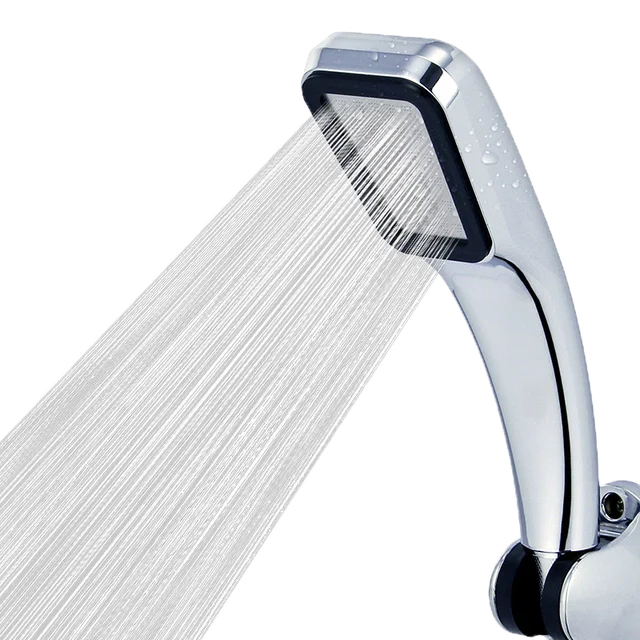 Pressurized 300 Holes Single Head Hand Hold Square Shower Head Water Saving Rainfall Spray Nozzle Bathroom Accessories