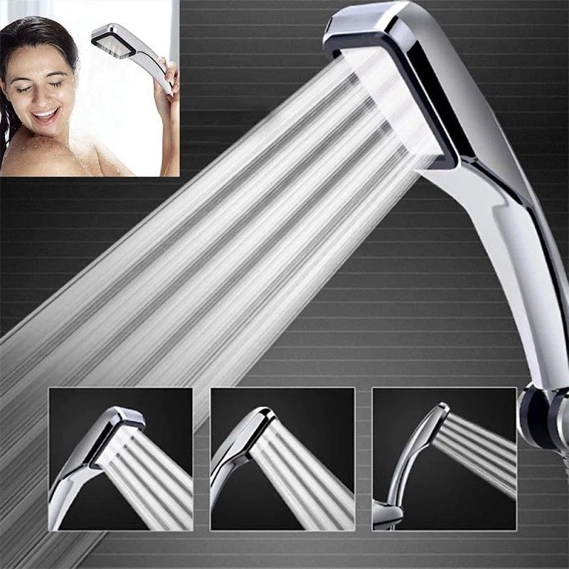 Pressurized 300 Holes Single Head Hand Hold Square Shower Head Water Saving Rainfall Spray Nozzle Bathroom Accessories